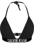 Μαγιό Τριγωνάκι Top Calvin Klein Triangle KW0KW01824-BEH με δέσιμο στο λαιμό και την πλάτη, ΜΑΥΡΟ